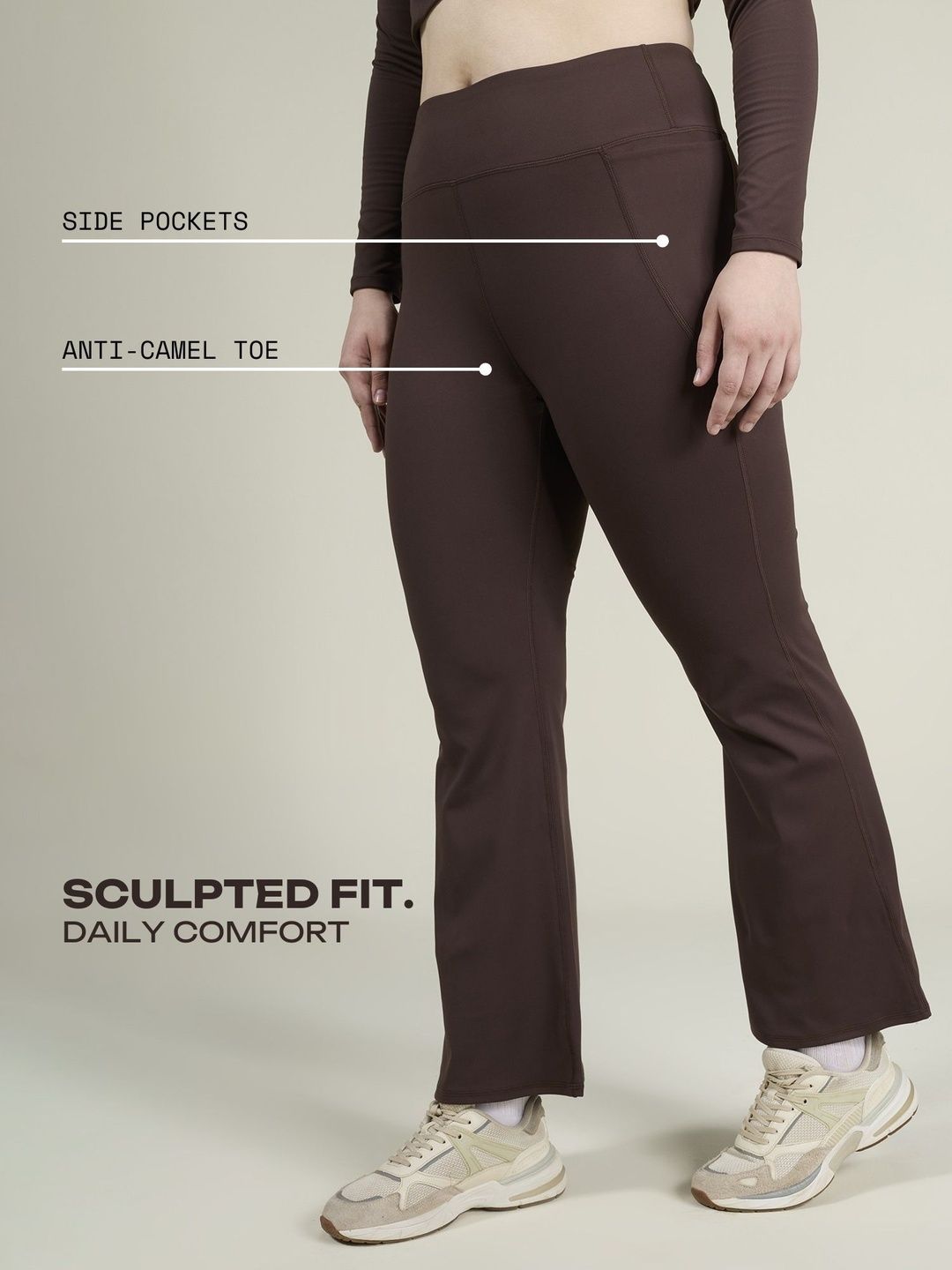 Brown Tall Sculpt Bootcut Leggings