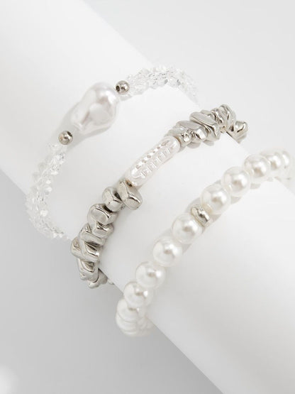 Women 3 Handcrafted Silver-Plated Bracelet