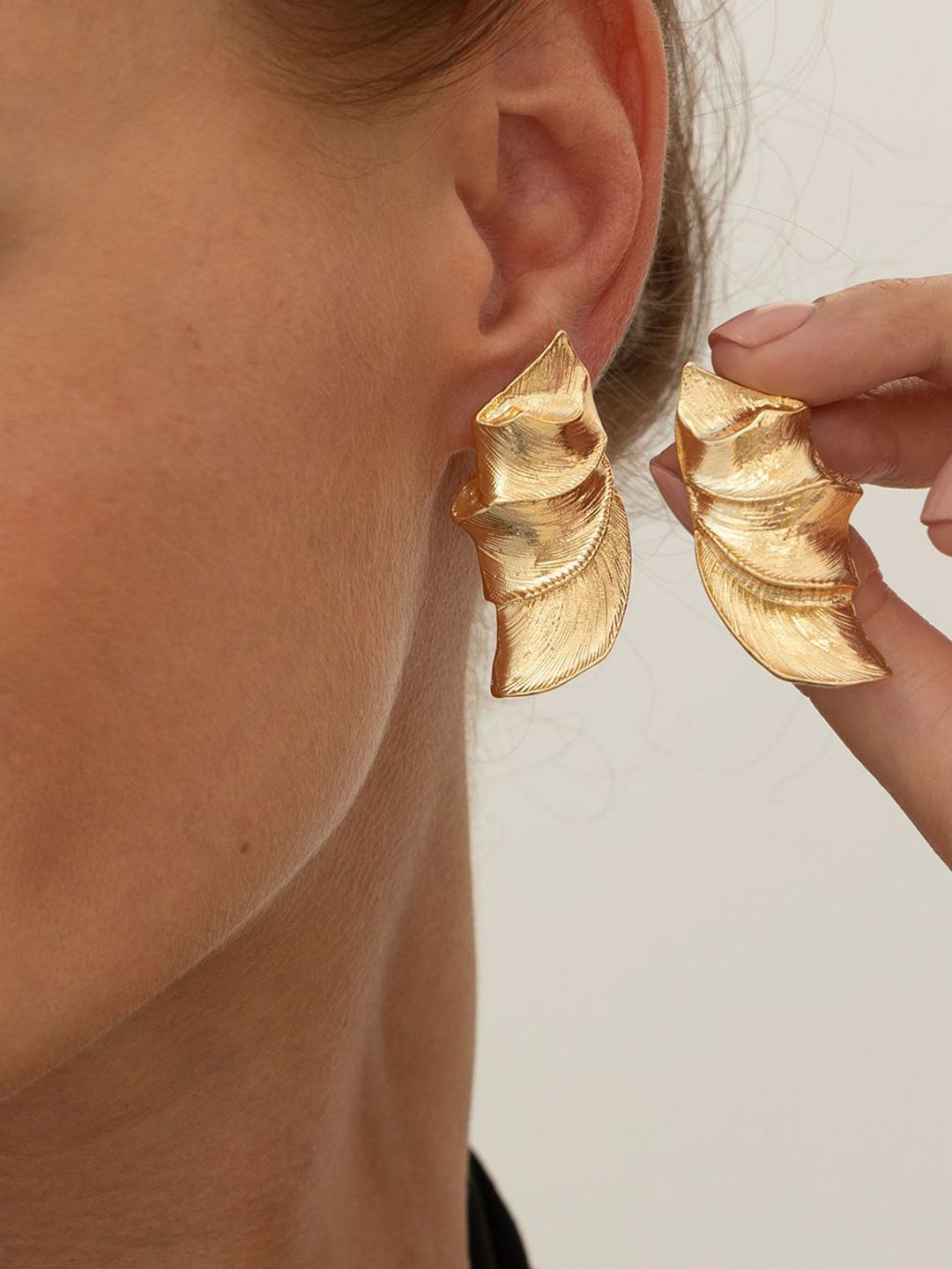 Gold-Plated Contemporary Studs