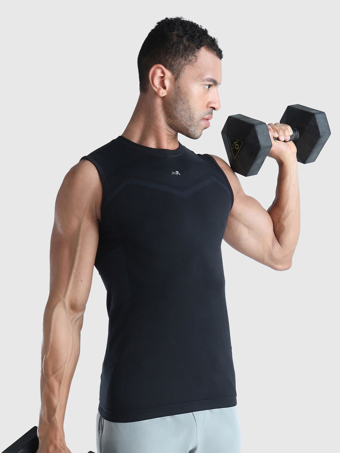 Men Moisture Wicking Solid Round Neck Compression T-shirt