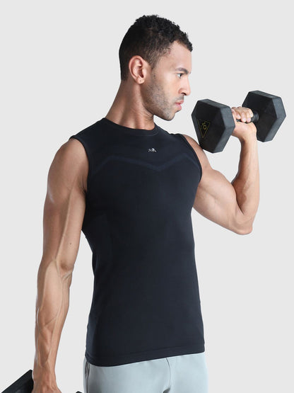 Men Moisture Wicking Solid Round Neck Compression T-shirt