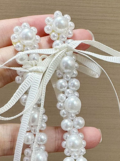 Pearls Beaded Floral Shaped Drop Earrings