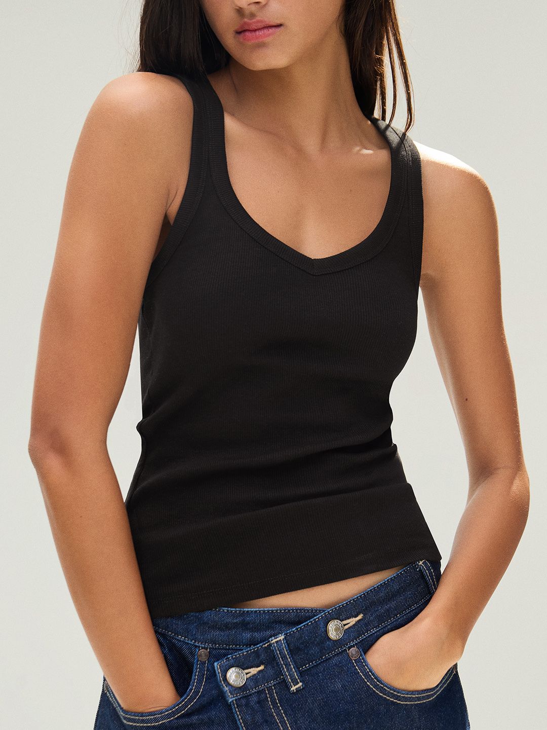Basic rib vest top