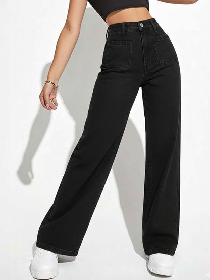 Women Cropped Wide Leg High-Rise Stretchable Jeans
