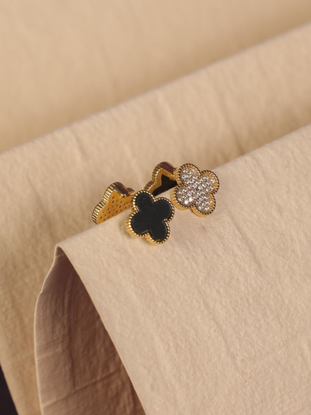 SALTY Gold-Plated Contemporary Studs Earrings