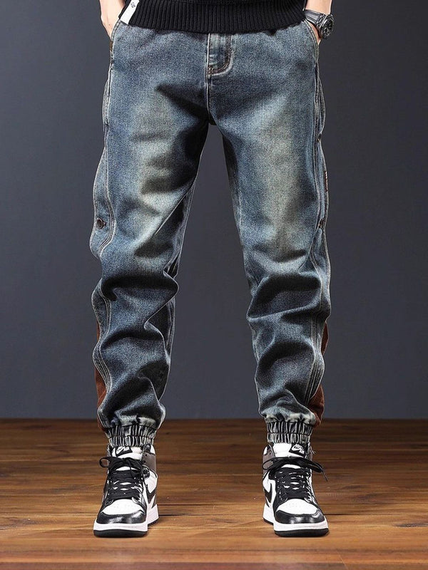 Men Jogger Fit Mid-Rise Light Fade Non Stretchable Jeans
