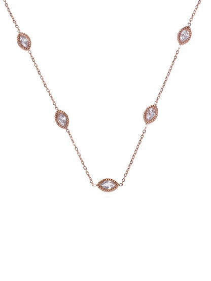 SALTY Dazzling Dreams Stones Studded Minimal Stainless Steel Necklace