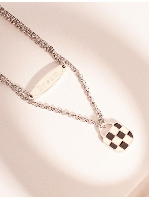 SALTY Stainless Steel Monochromatic Marvel Pendant with Chain