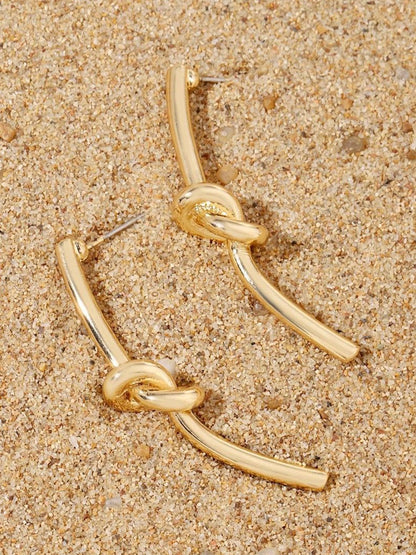 SALTY Long Knot Contemporary Drop Earrings