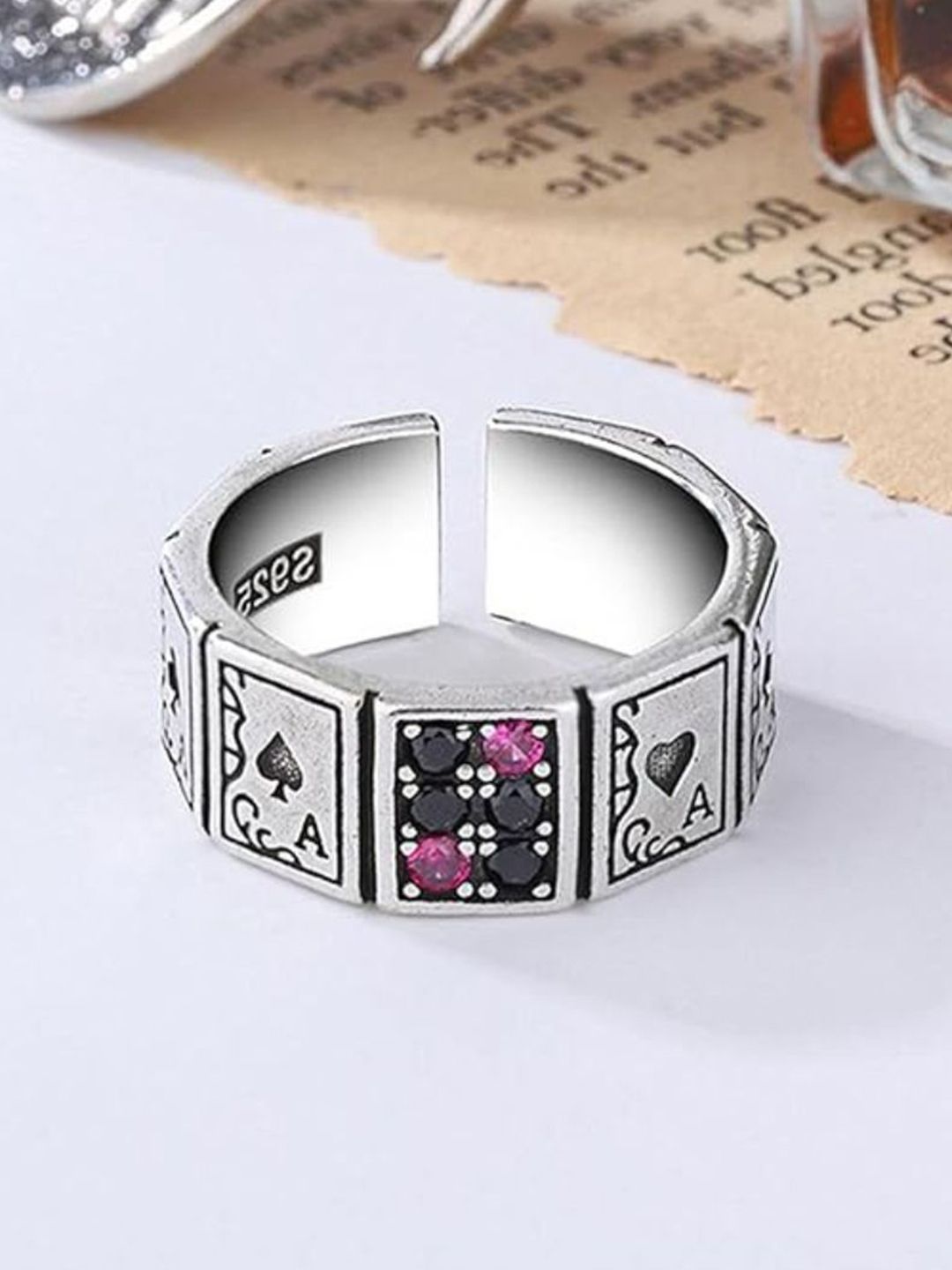 SALTY Pack of 2 Men Fortunes Card Ring