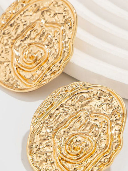 Gold-Plated Oval Shaped Studs