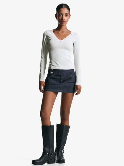 Long sleeve lace T-shirt