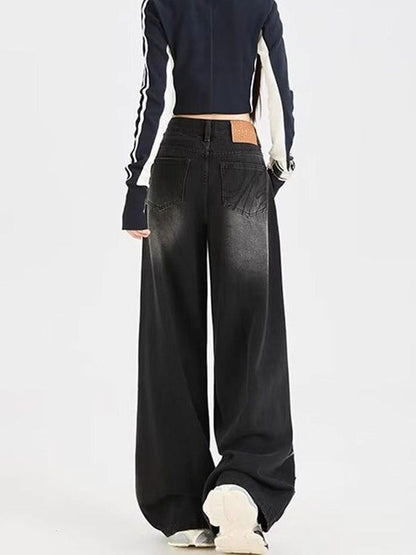 Women Wide Leg Mid-Rise Light Fade Jeans