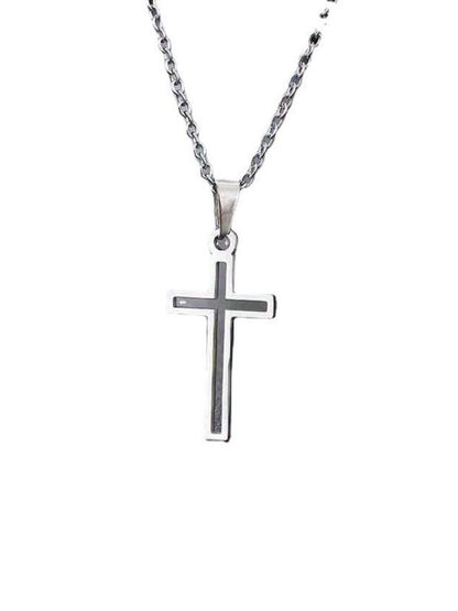 SALTY Set Of 2 Men Jesus Love & Cross Pendant Chain