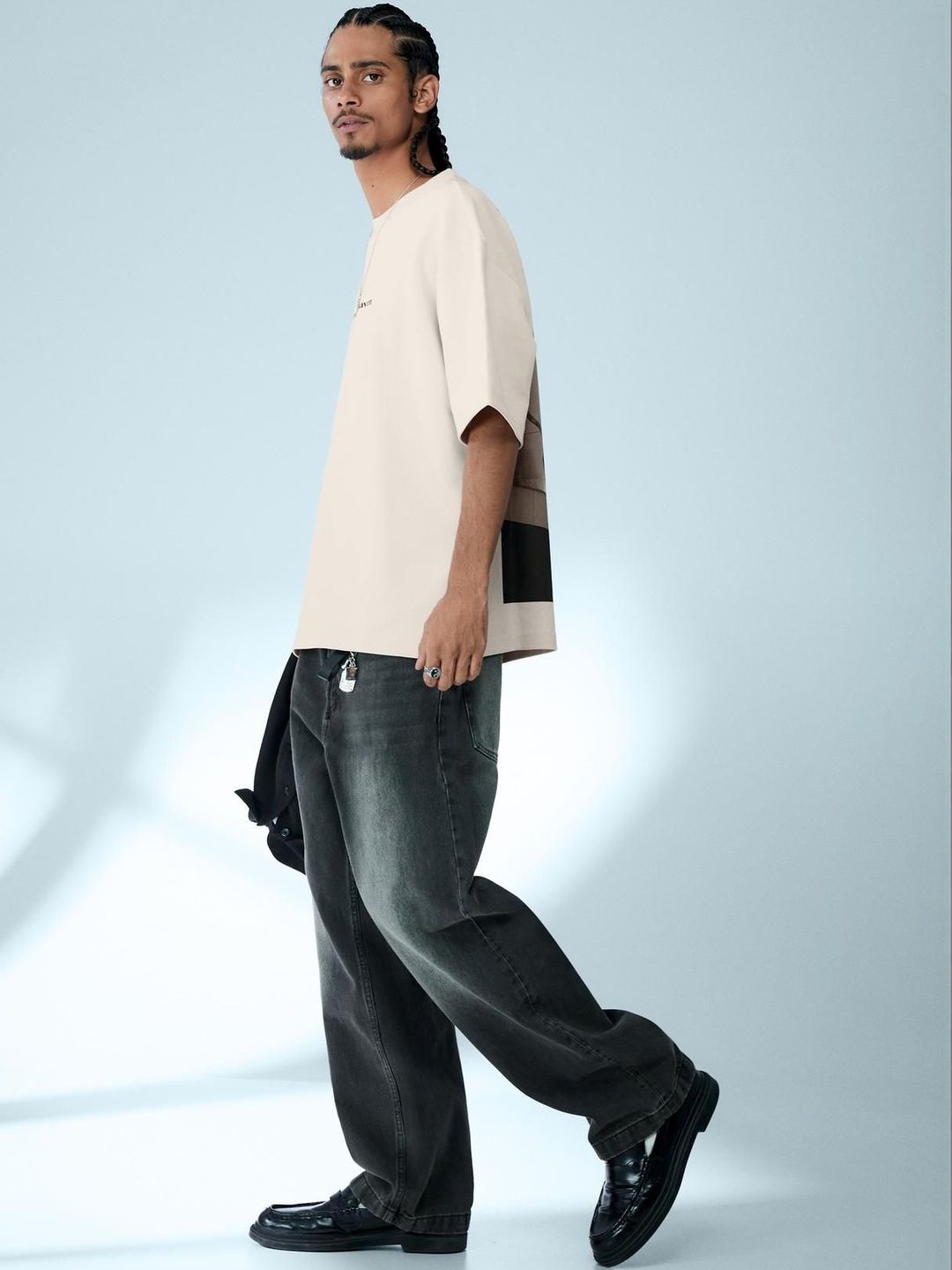Short sleeve fleece print T-shirt