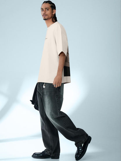 Short sleeve fleece print T-shirt