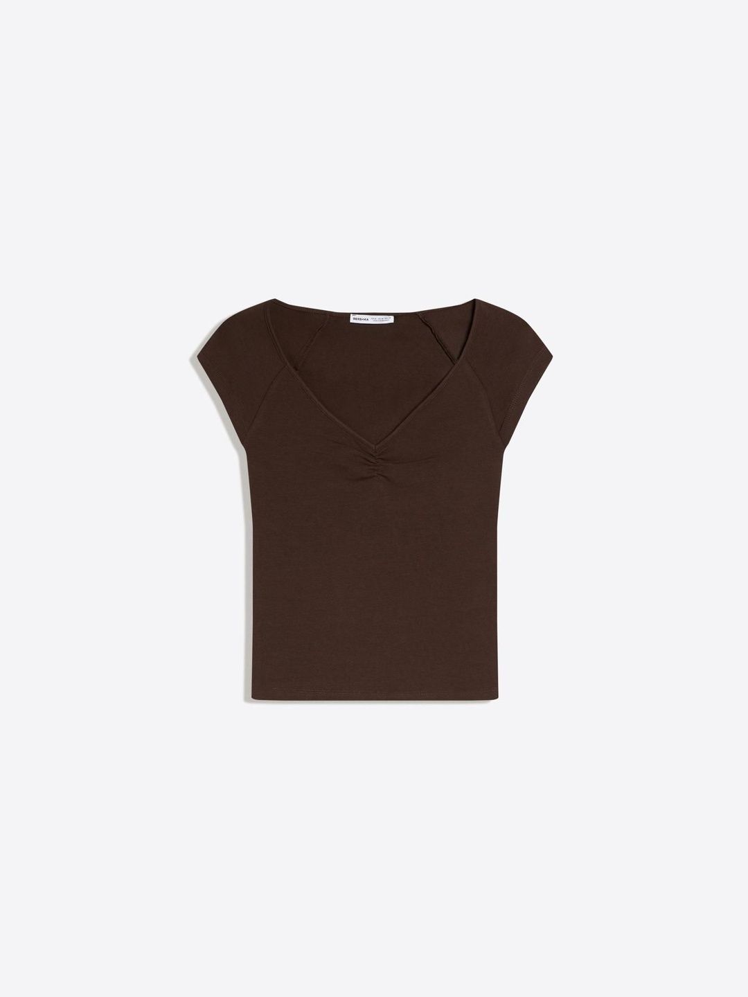 Gathered short sleeve T-shirt