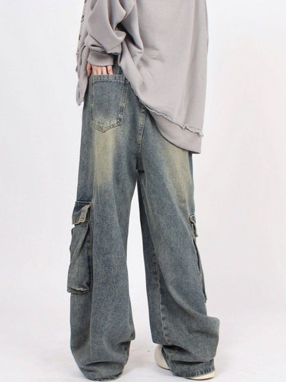 Women Wide Leg Mid-Rise Light Fade Jeans