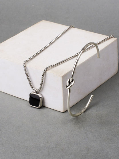 SALTY Stone Studded Bracelet & Necklace  Jewellery Set