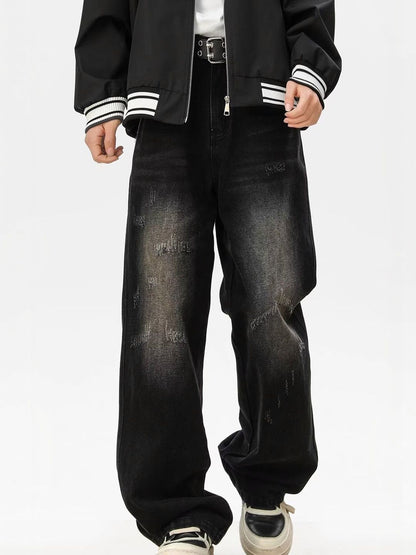 Men Baggy Mid-Rise Light Fade Jeans