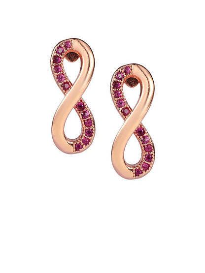 SALTY Pack of 2 Women Limitless Infinity Twist Red Earrings