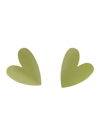 SALTY Pack of 2 Women Green Heart Acrylic Earring