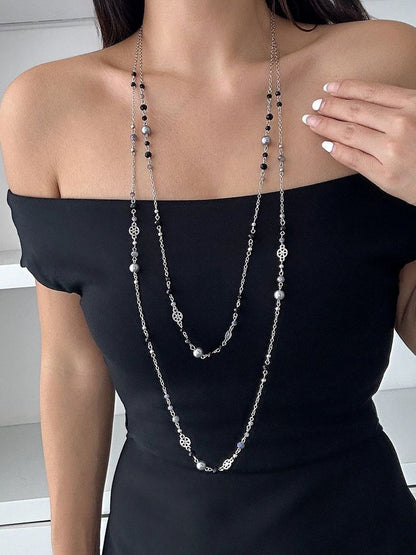 Silver-Plated Enamelled Necklace
