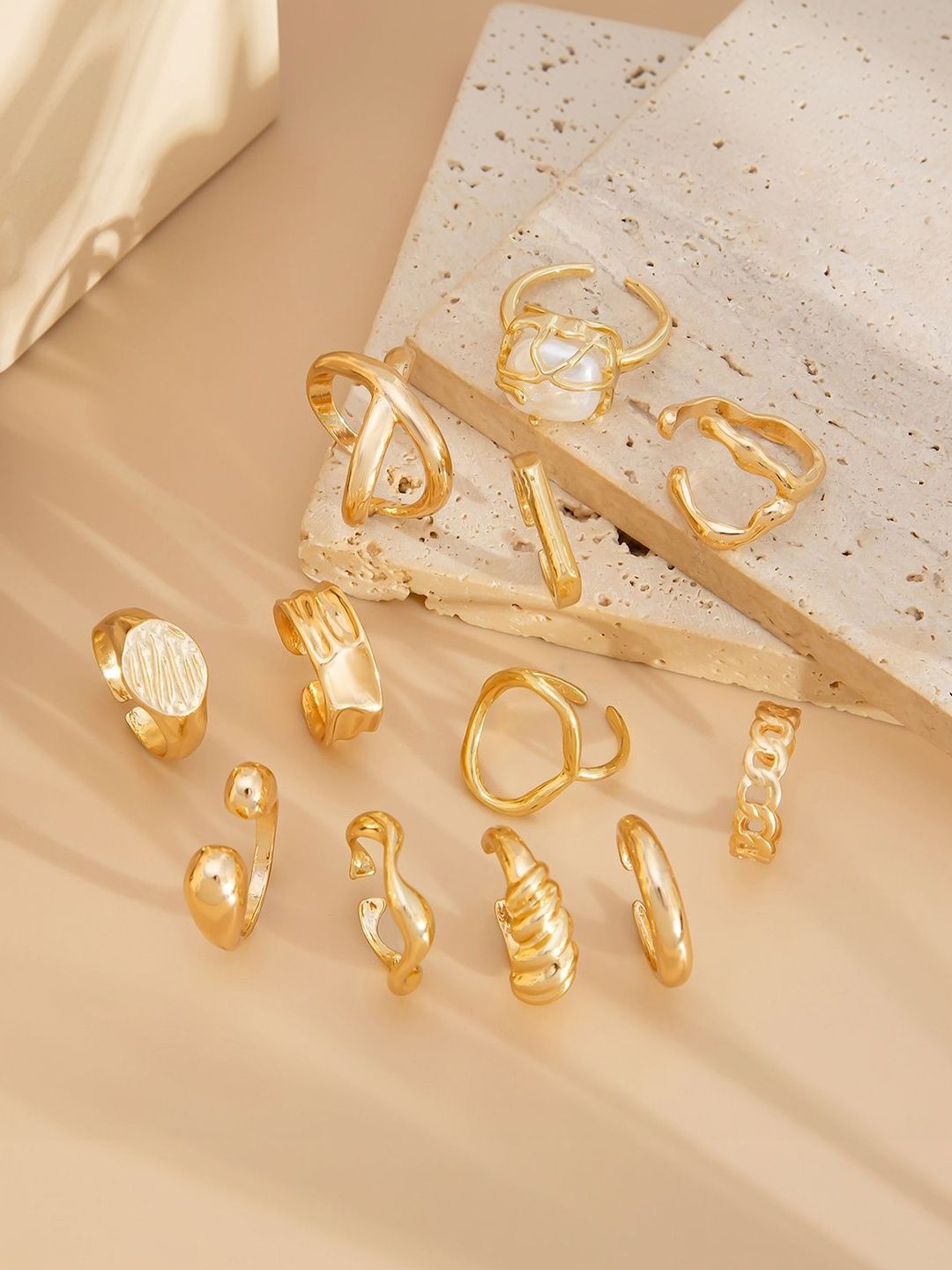 Set Of 12 Silver-Plated Finger Ring