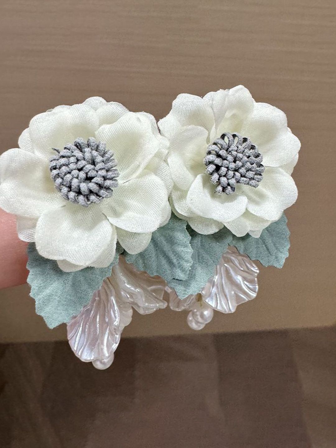 Pearls Beaded Floral Shaped Drop Earrings