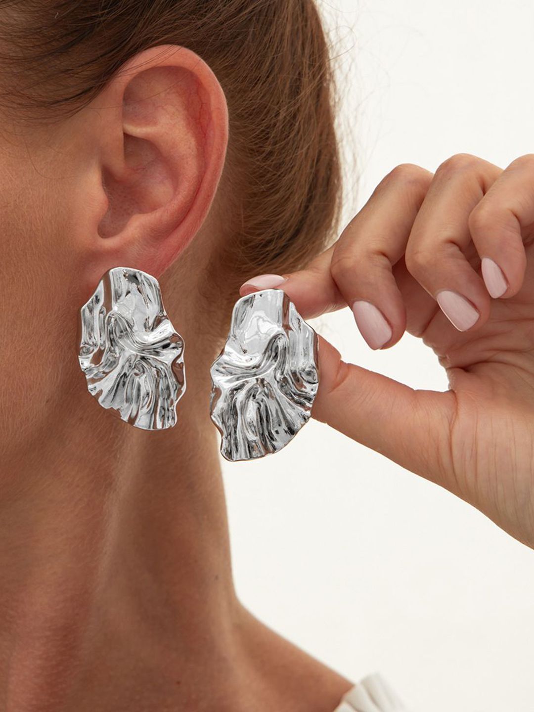 Silver-Plated Contemporary Studs