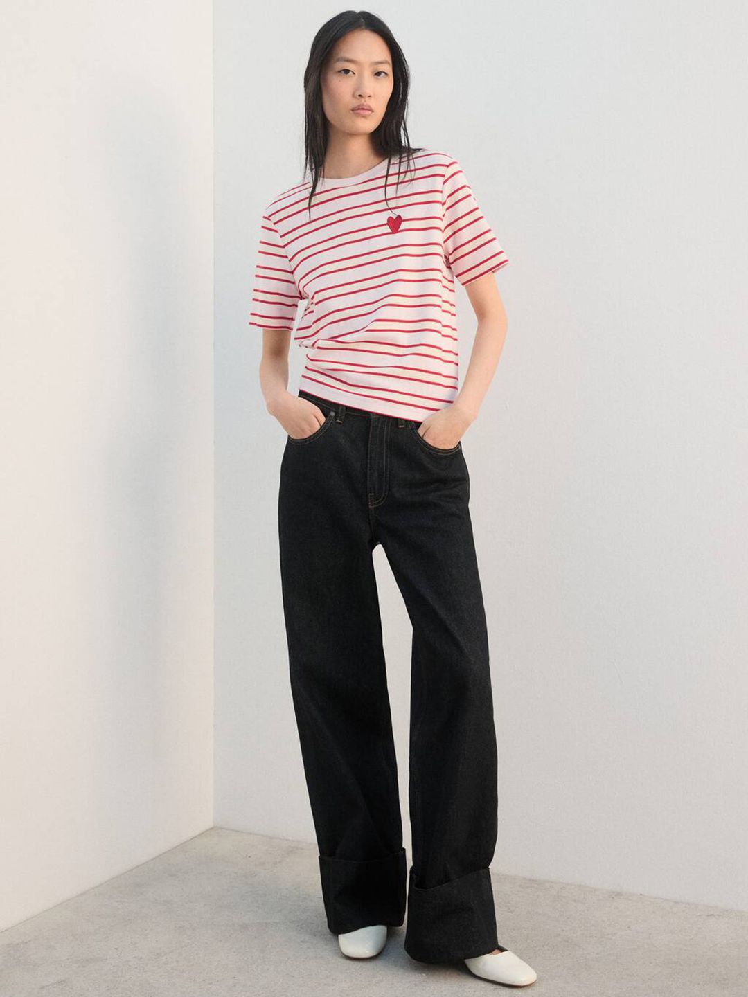 Women Striped Pure Cotton T-shirt