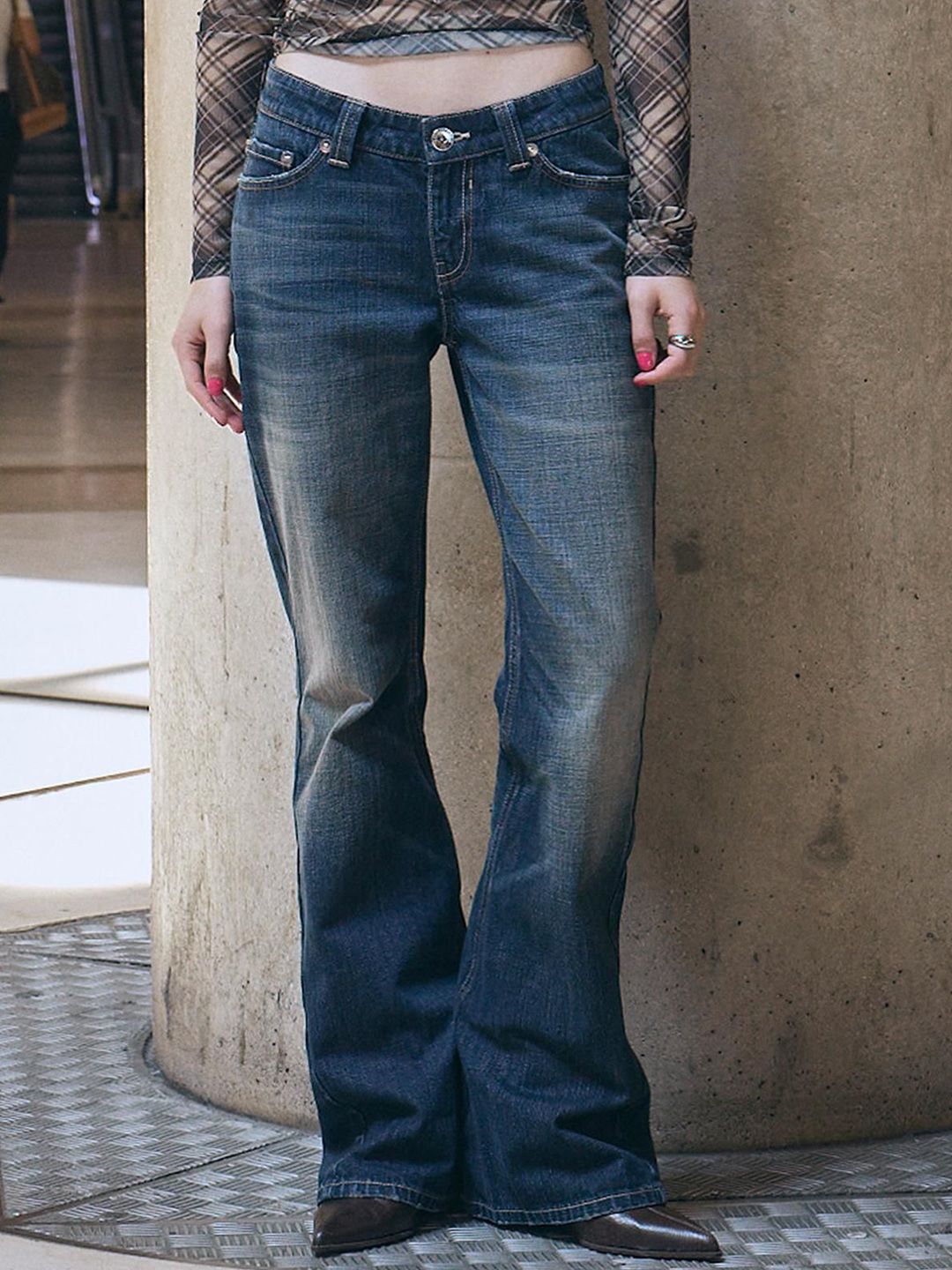 Pure Cotton Flared Baggy Jeans