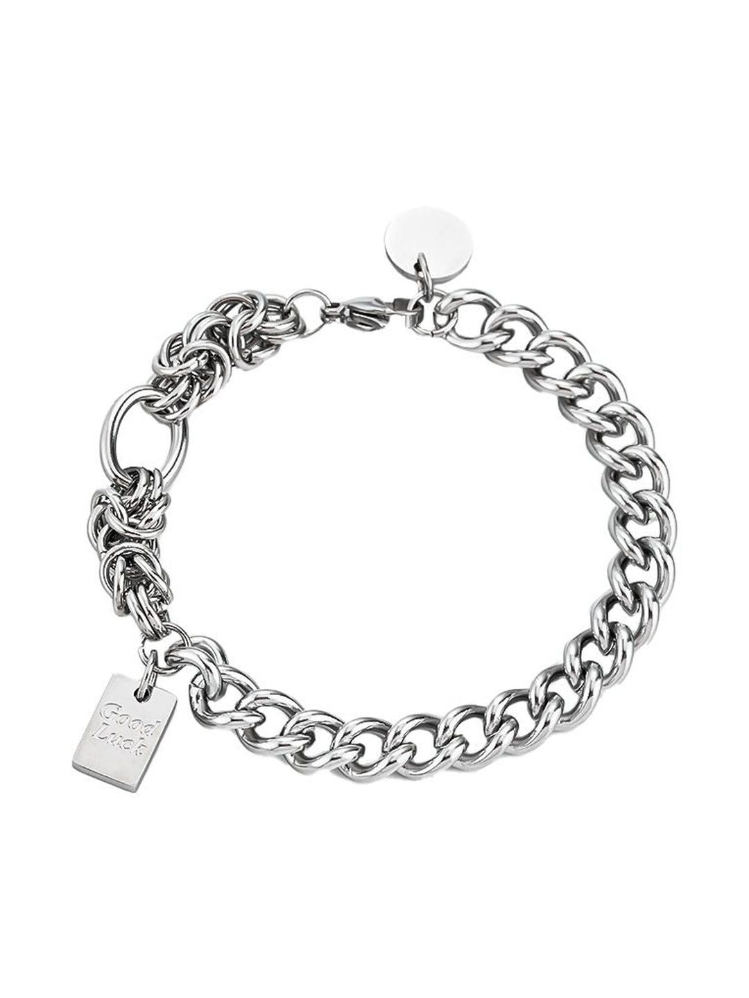 Men Handcrafted Silver-Plated Link Bracelet