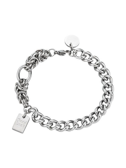 Men Handcrafted Silver-Plated Link Bracelet