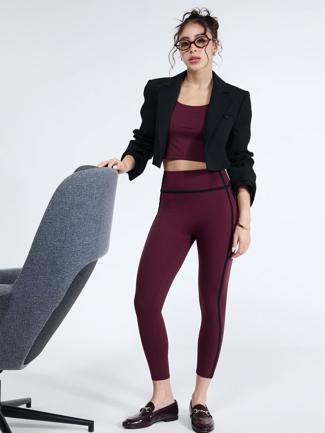 Women Aerial Contrast Leggings