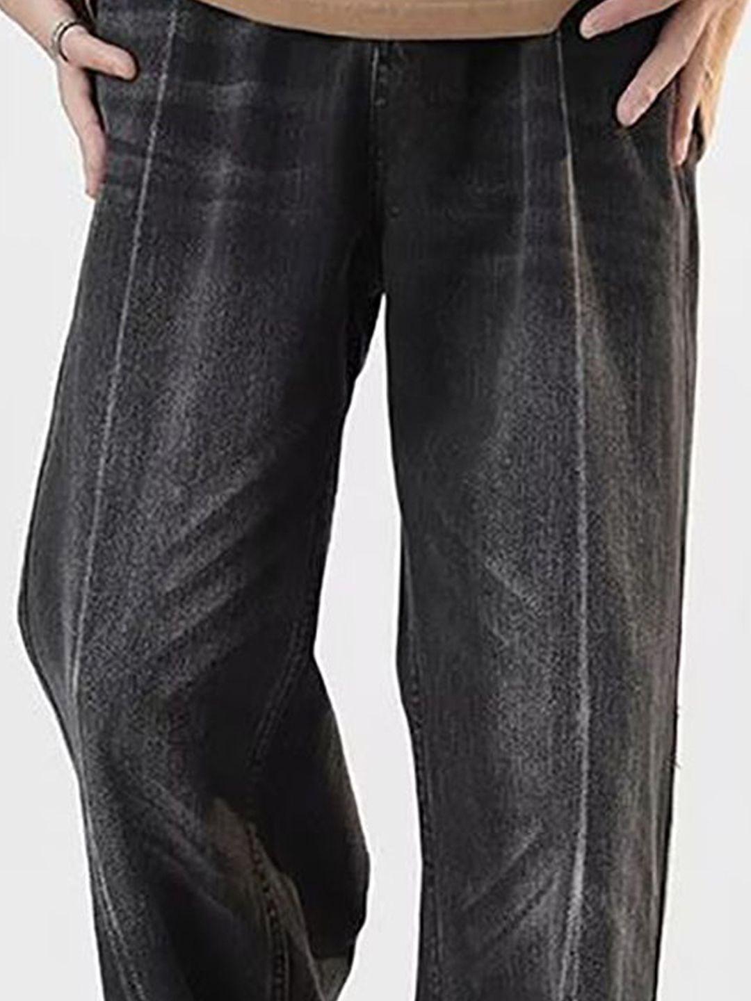 Men Wide Leg Light Fade Jeans