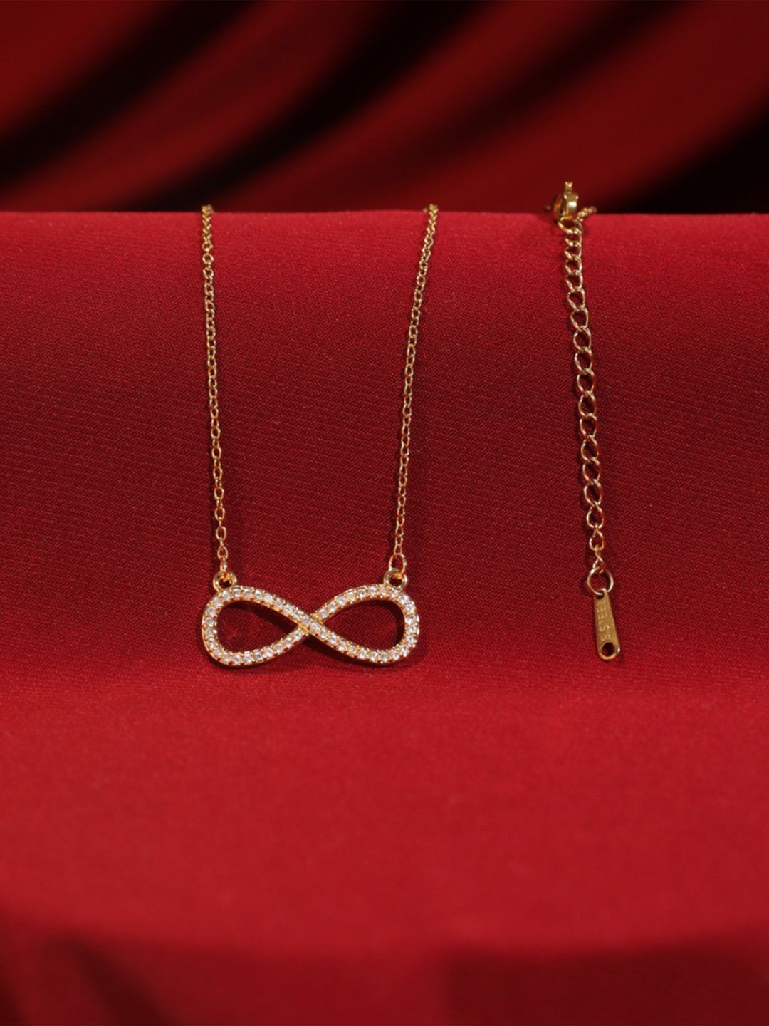 SALTY Women Infinity Love Crystal Pendant Necklace Everyday Wear Jewelry
