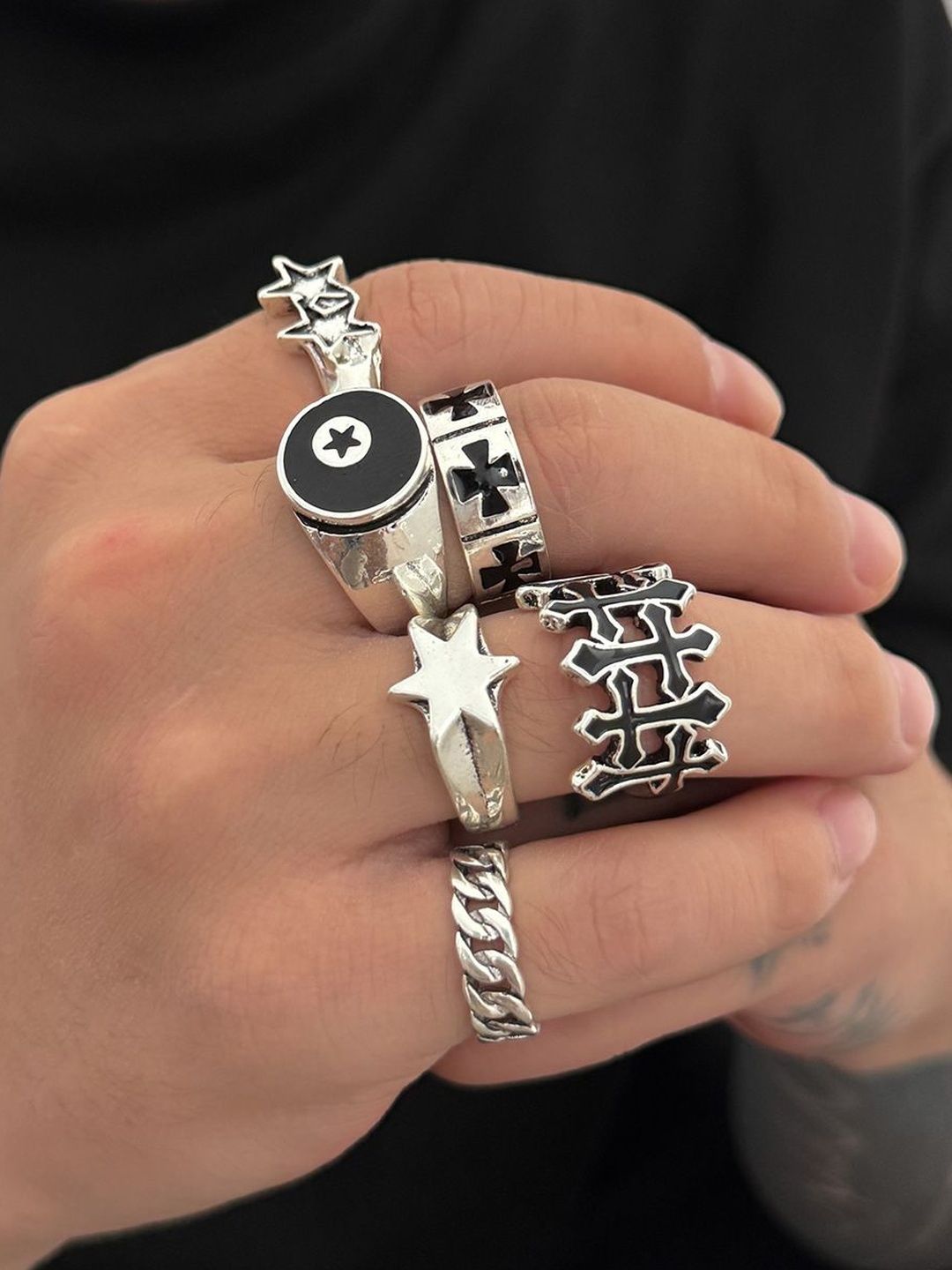 Set of 6 Silver-Plated Finger Ring