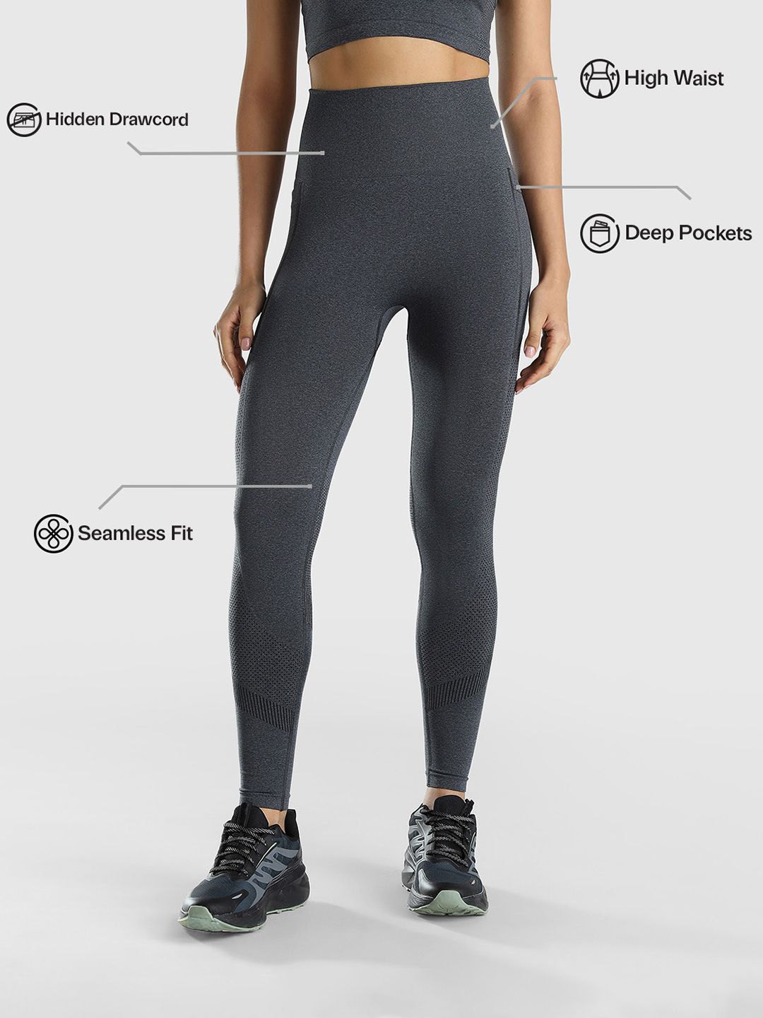 Women Seamless Ankle Length Gym Tights