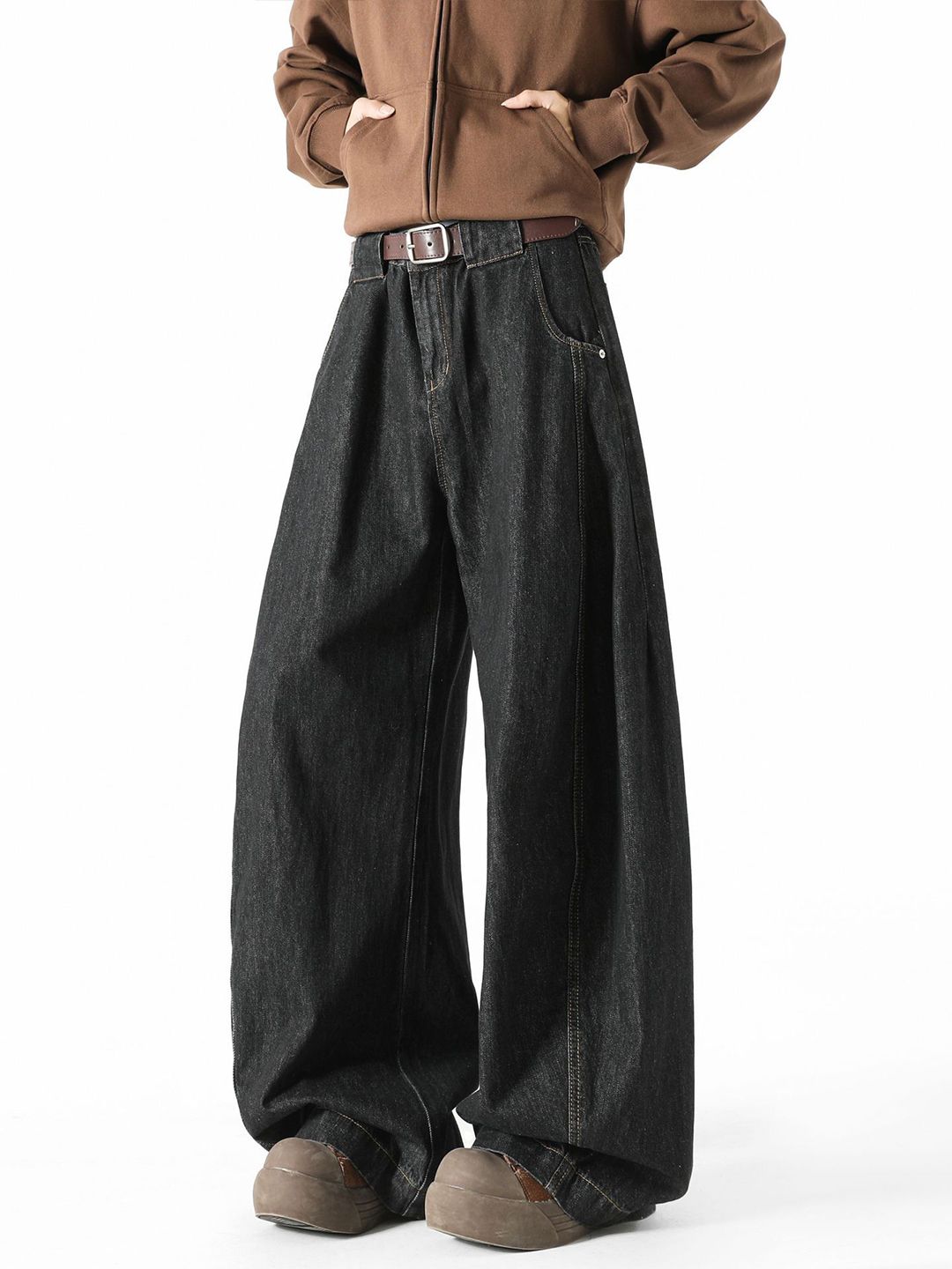 Men Wide Leg Light Fade Jeans