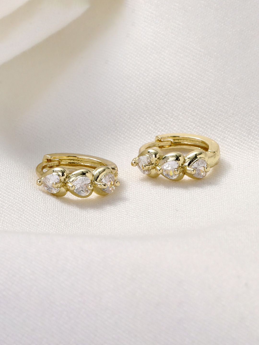 SALTY Gold-Plated Touch of Love Contemporary Studs Earrings