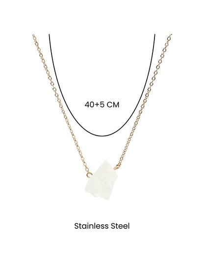 SALTY Stellar Monolith Of Enhance Dreams Stainless Steel Stone Studded Pendant With Chain