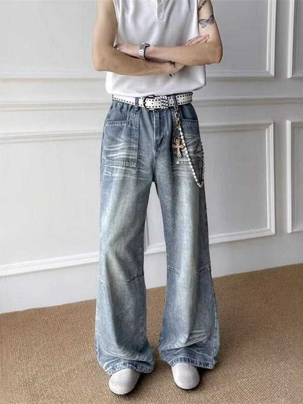 Men Flared Low-Rise Cotton Jeans