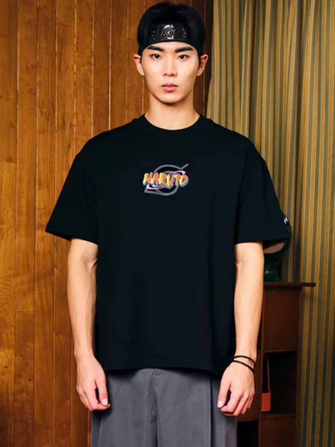 Men Naruto Graphic Oversized T-shirt