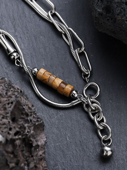 Silver-Plated  Stainless Steel Statement Chain