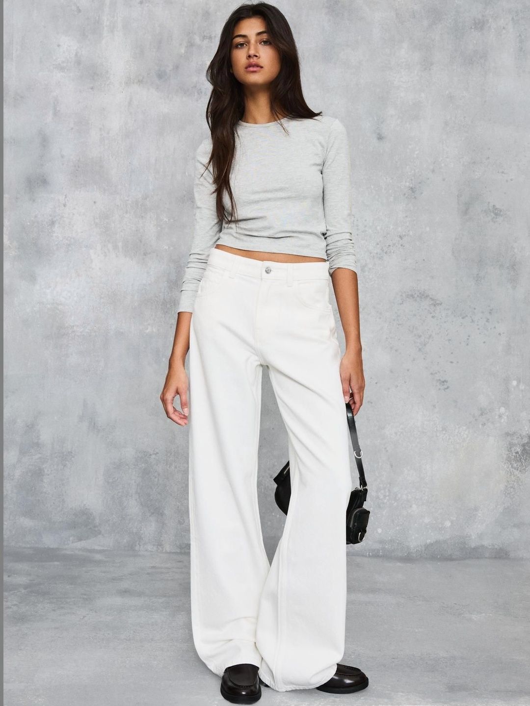 High-Waist Wide-Leg Straight Jeans