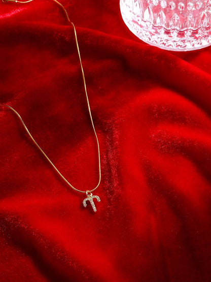 SALTY Set Of 2 Stones-Studded Aquarius & Aries Pendant With Chain