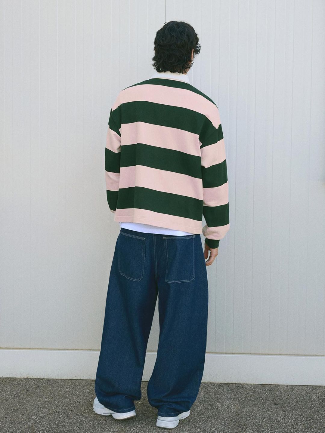 Striped plush polo shirt
