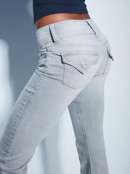 Women Jeans bootcut flaps