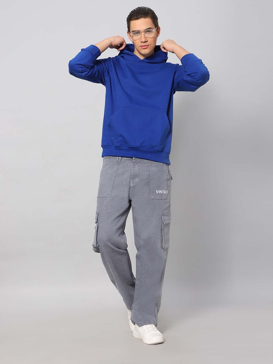 Men Hooded Long Sleeves Pullover Sweatshirt